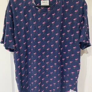 Public Art Navy Flamingo Print Men's ShirtA2
